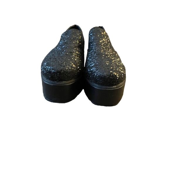 T.U.K Women's Black Glitter Slip-On Creepers Size 6 - Picture 2 of 6